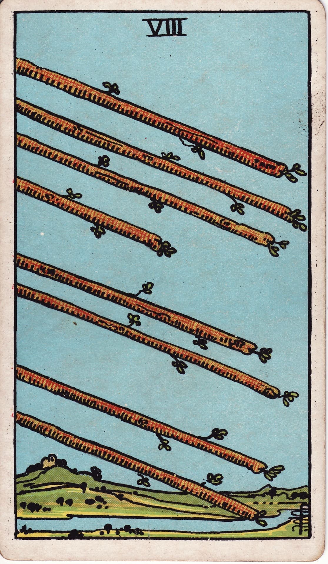 지팡이 8 (8 of Wands) 타로 카드 해석