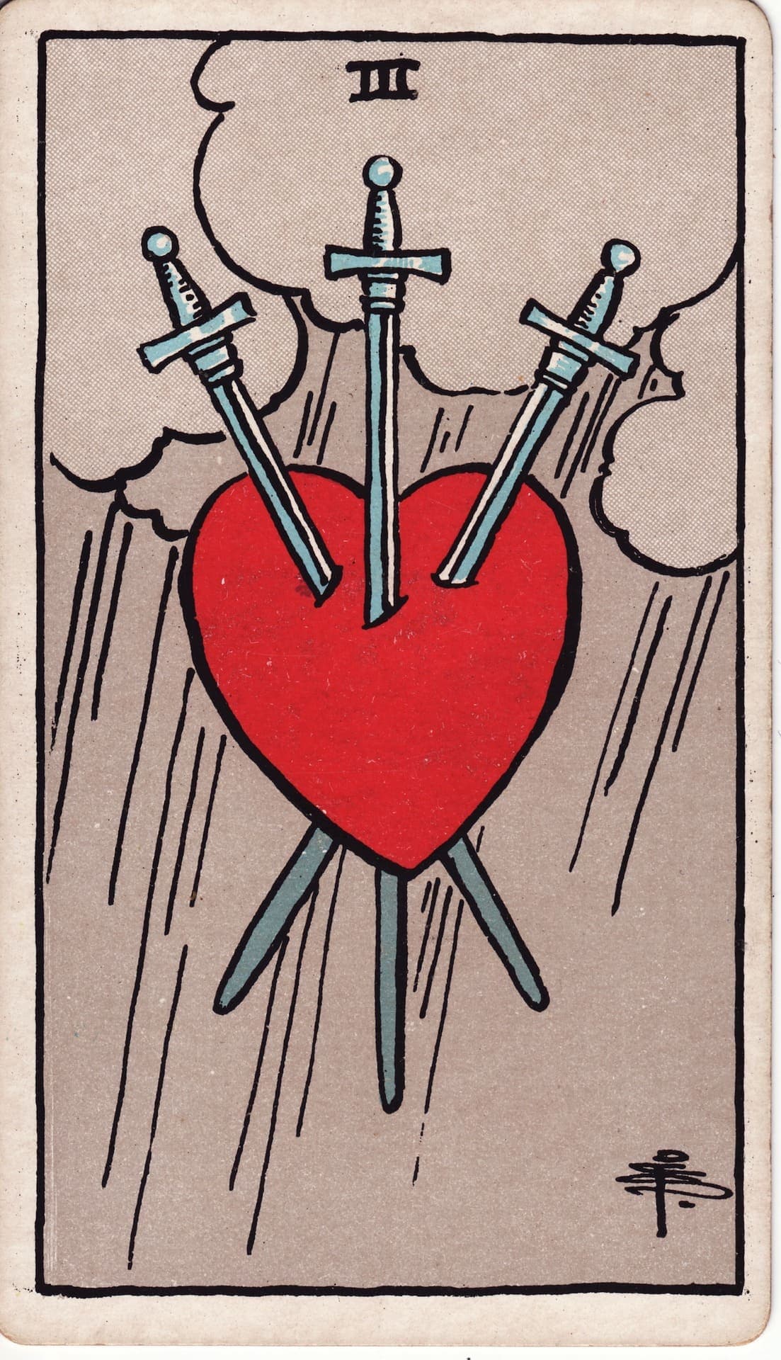 검 3 (3 of Swords) 타로 카드 해석