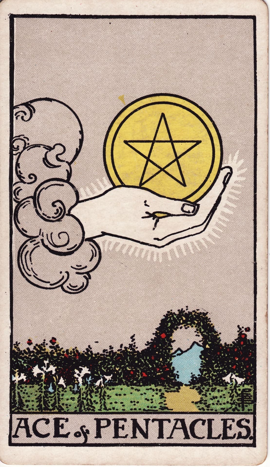 동전 에이스 (Ace of Pentacles) 타로 카드 해석