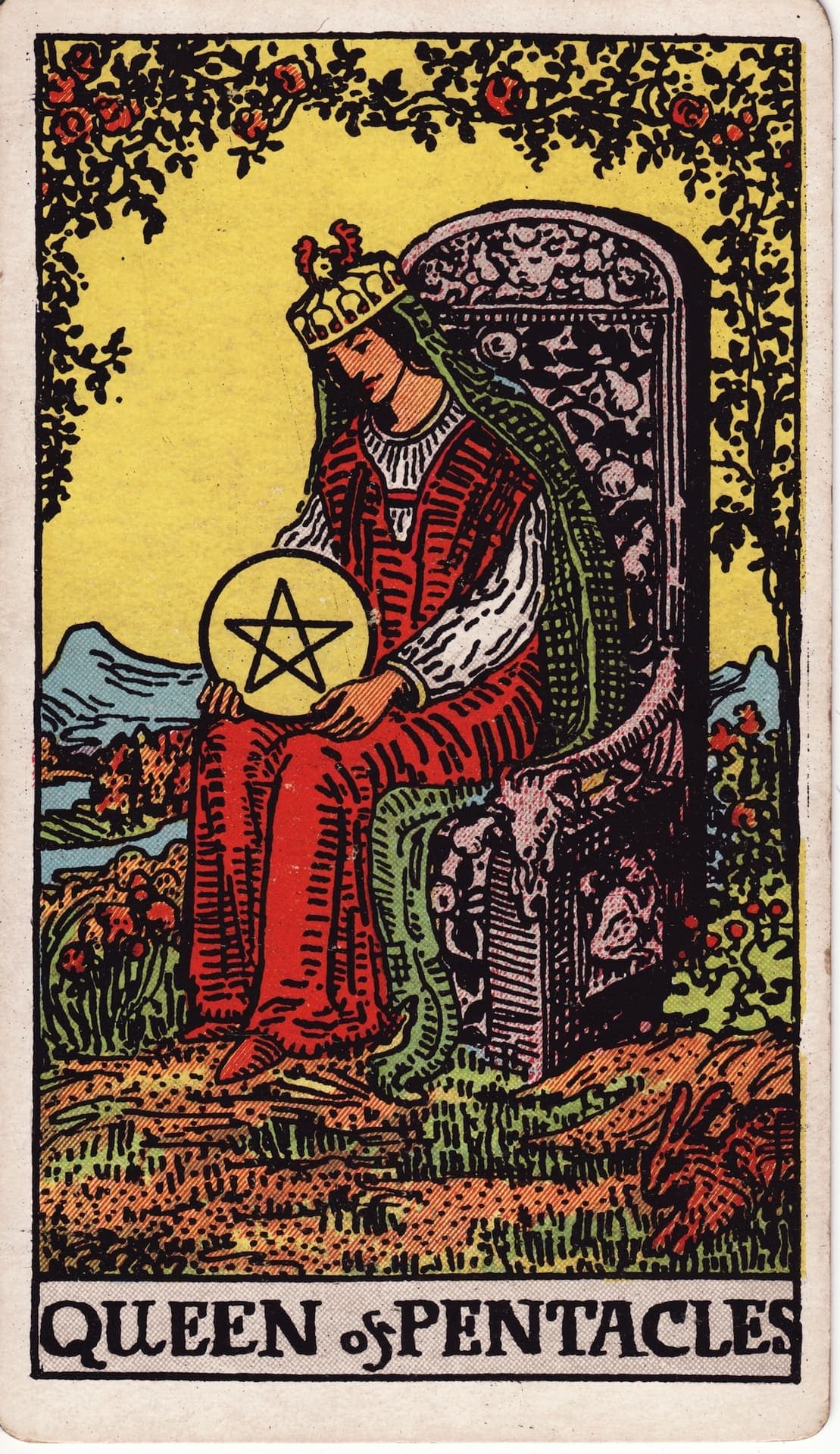동전 여왕 (Queen of Pentacles) 타로 카드 해석