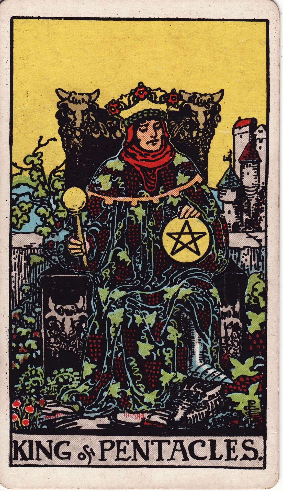 동전 왕 (King of Pentacles) 타로 카드 해석